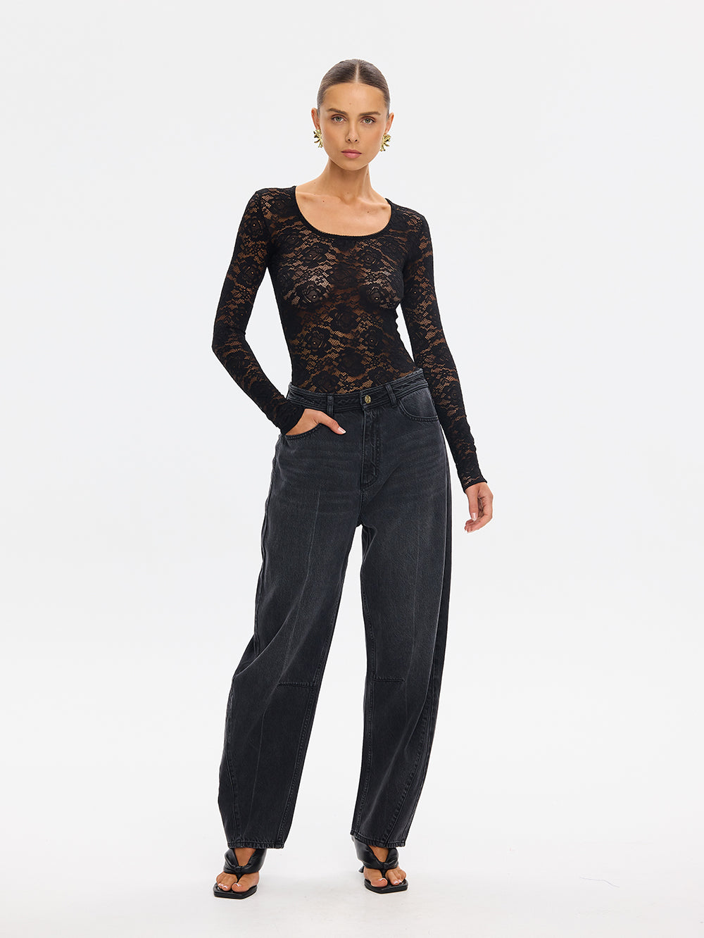 Bonnie Lace Bodysuit Black
