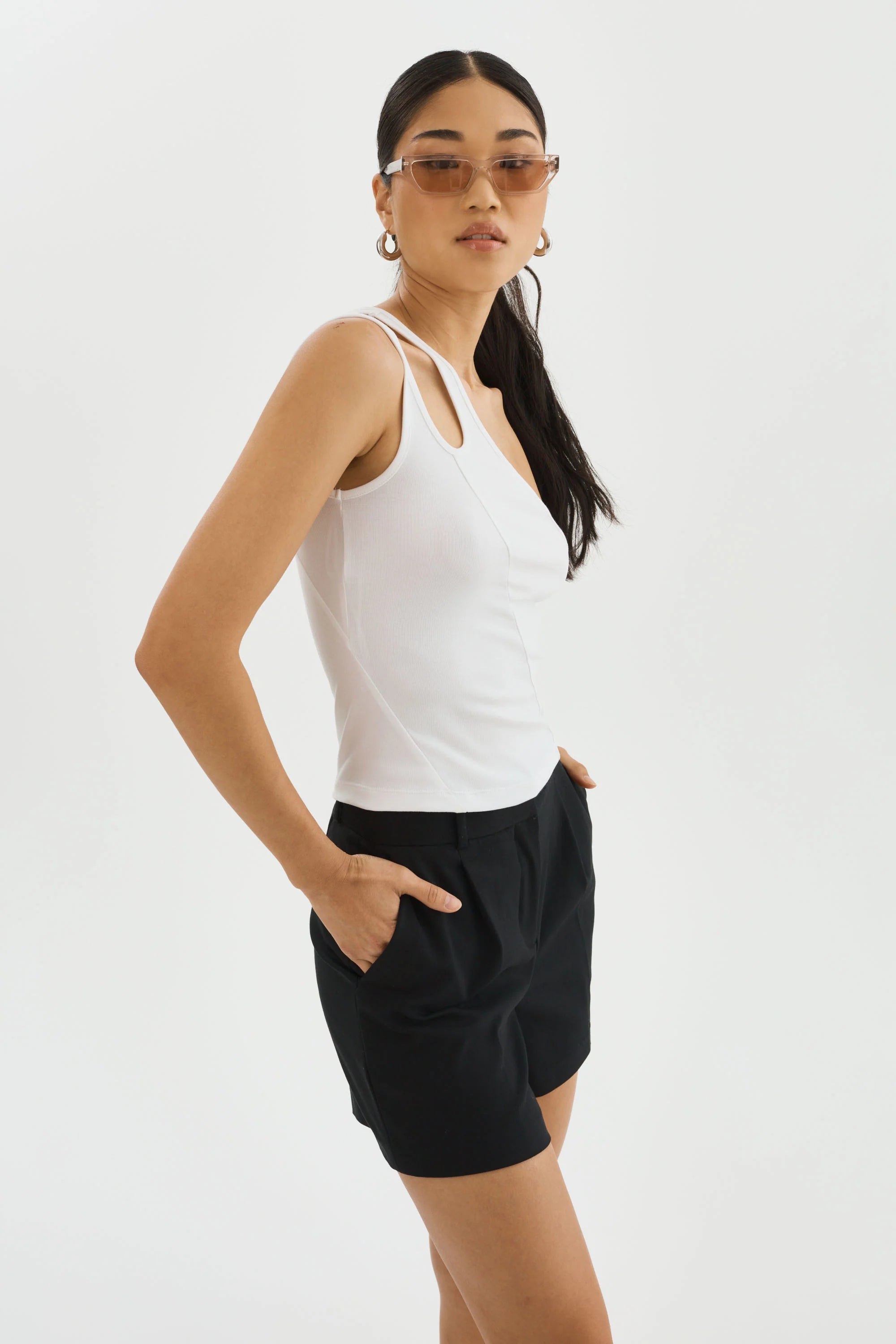 Terra White One Shoulder Top - Lamarque