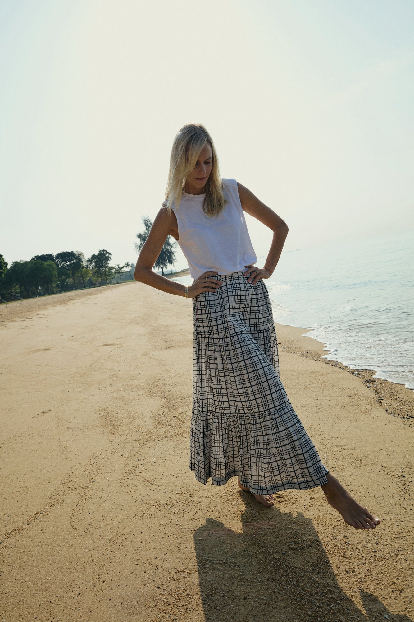 Greta Maxi Skirt Gingham