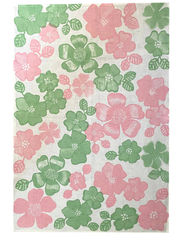 Tea Towel Daisy pink + green - Aquadoor