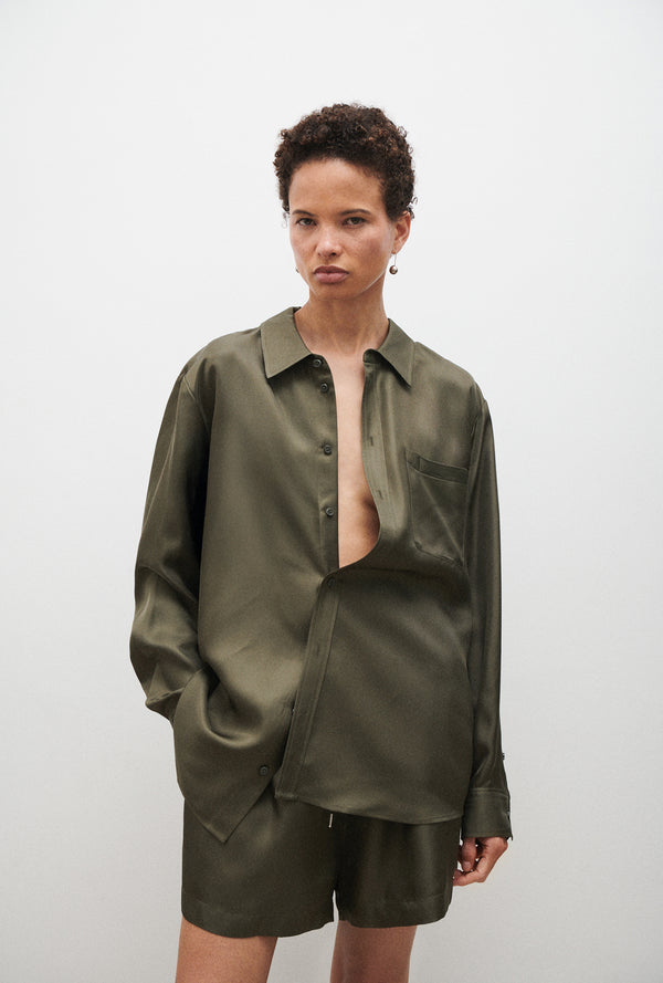 Boyfriend Shirt Pine - Silk Laundry