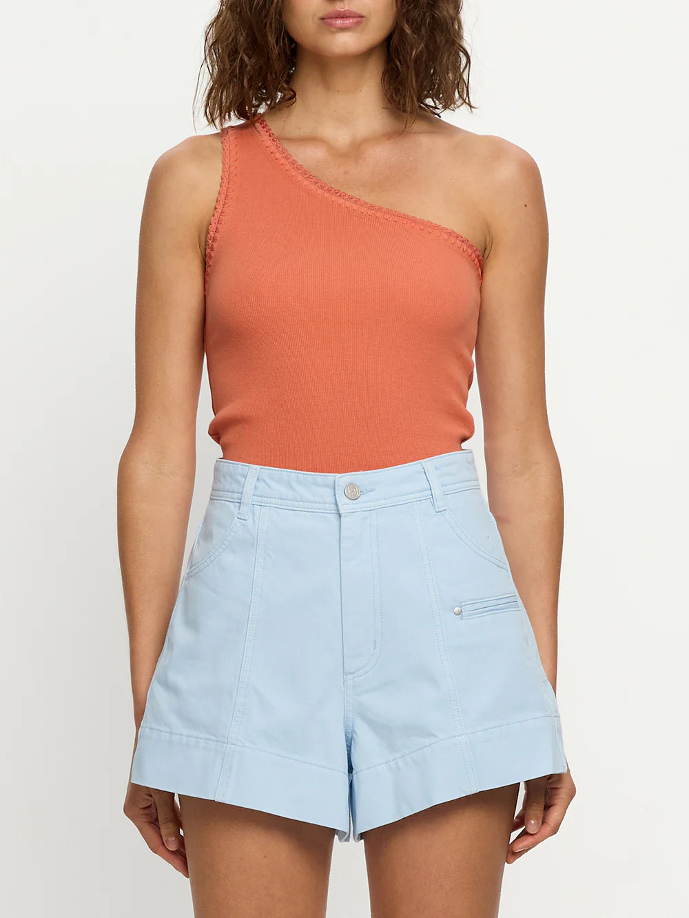 Tallulah One Shoulder Tank Pale Rust
