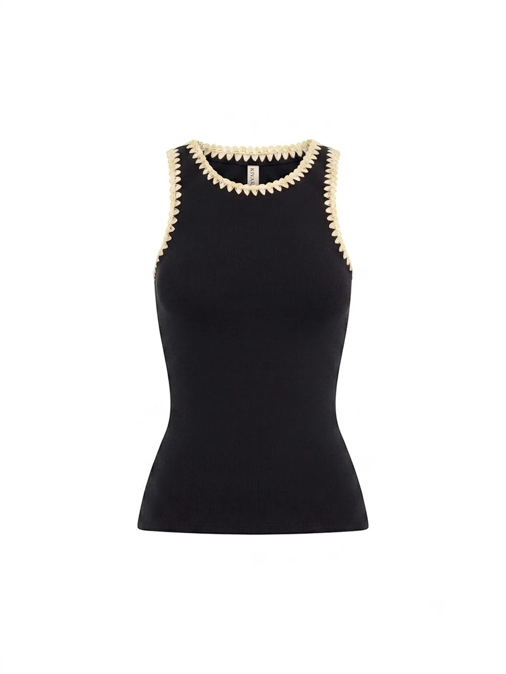 Tallulah Spliced Tank Black Cream