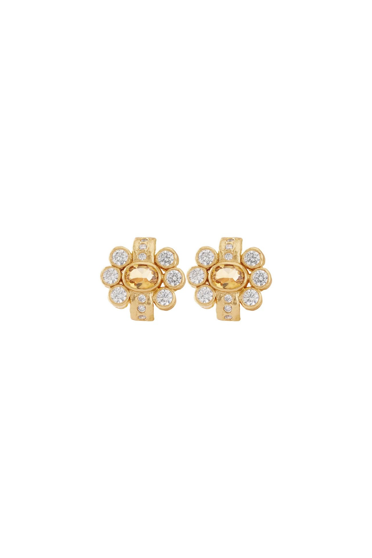 Ki Stud Earrings in Citrine 18K Gold Plated