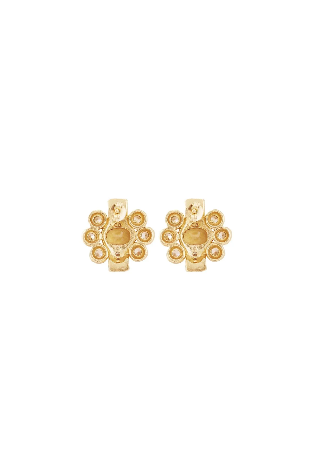 Ki Stud Earrings in Citrine 18K Gold Plated