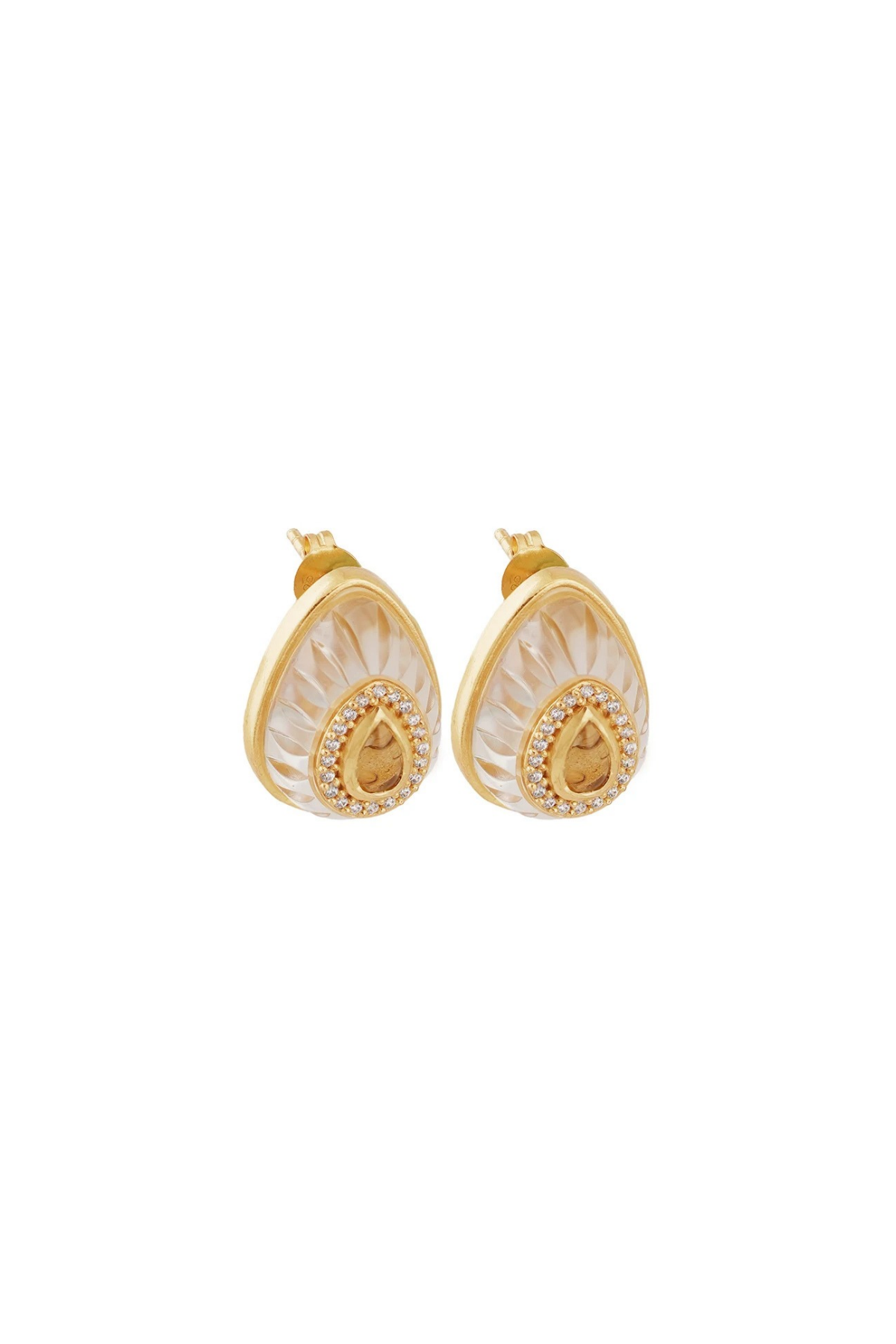 Utu Stud Earrings in Citrine 18K Gold Plated