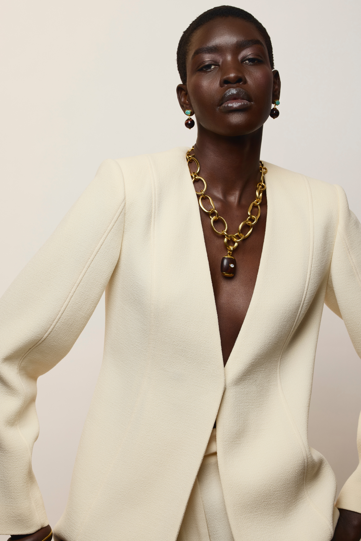 Beacon Charm Necklace in Acacia wood