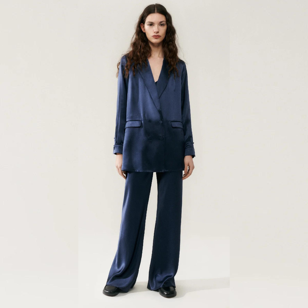  Silk Laundry Midnight Relaxed Blazer