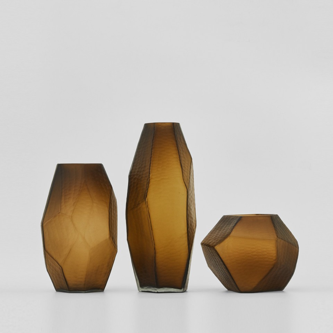 Bezel Vase Amber