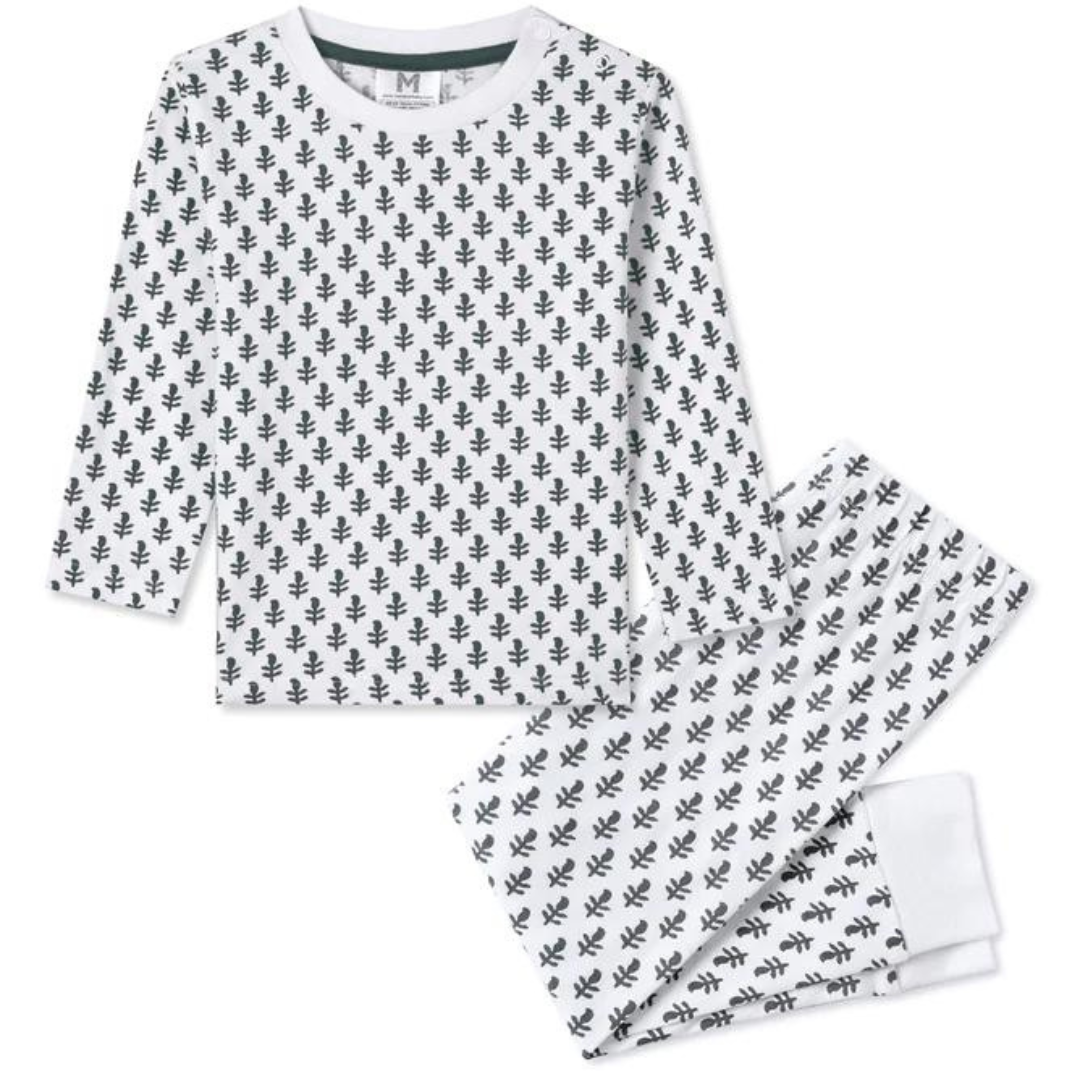 Toddler & Big Kid Cotton Knit PJ Set (Fort Blue) - Malabar Baby