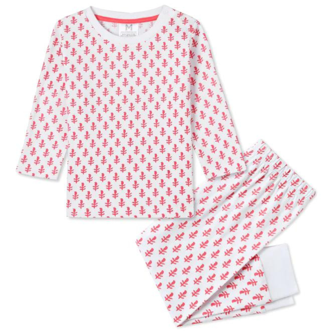 Toddler & Big Kid Cotton Knit PJ Set (Pink City) - Malabar Baby