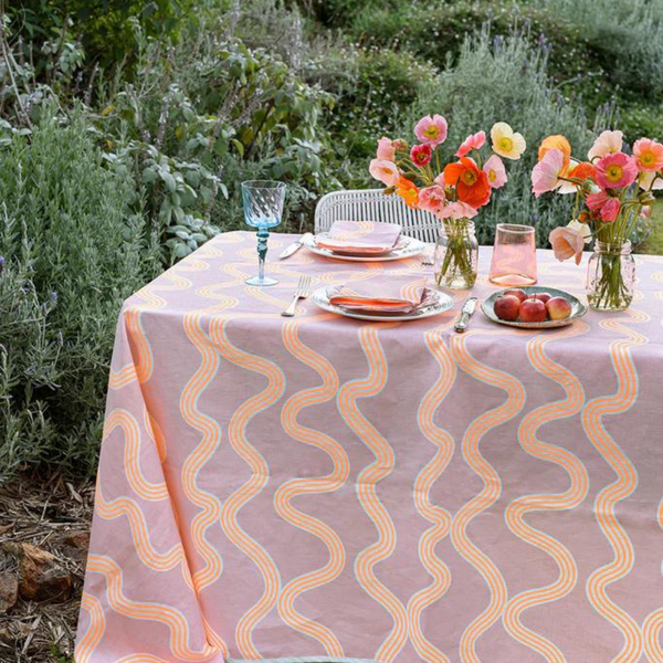 Tablecloth Spaghetti Blush + Neon Orange - Aquadoor