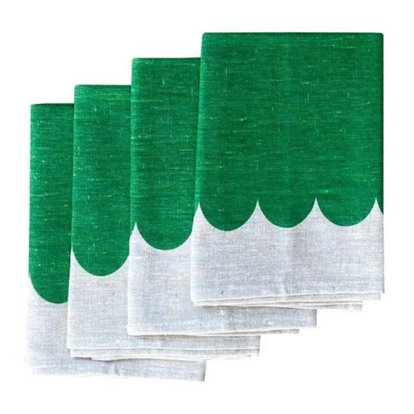 Napkins (set of 4) Scallop Green - Aquadoor