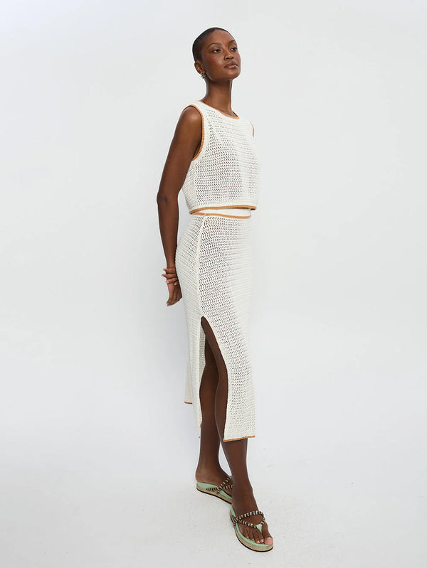 Vivi Knit Midi Skirt White - Kivari