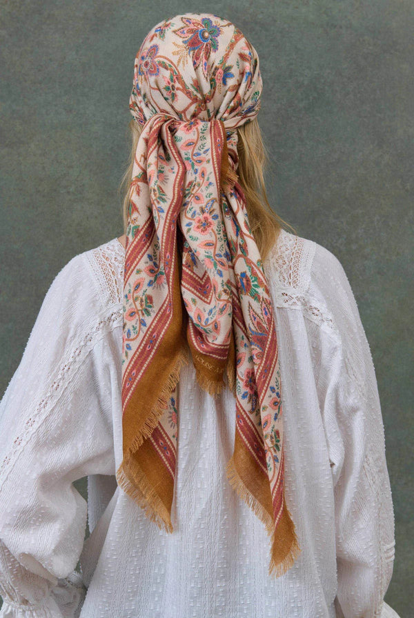 Woven Scarf Mekness Cream Bluebell Grove - Louise Misha
