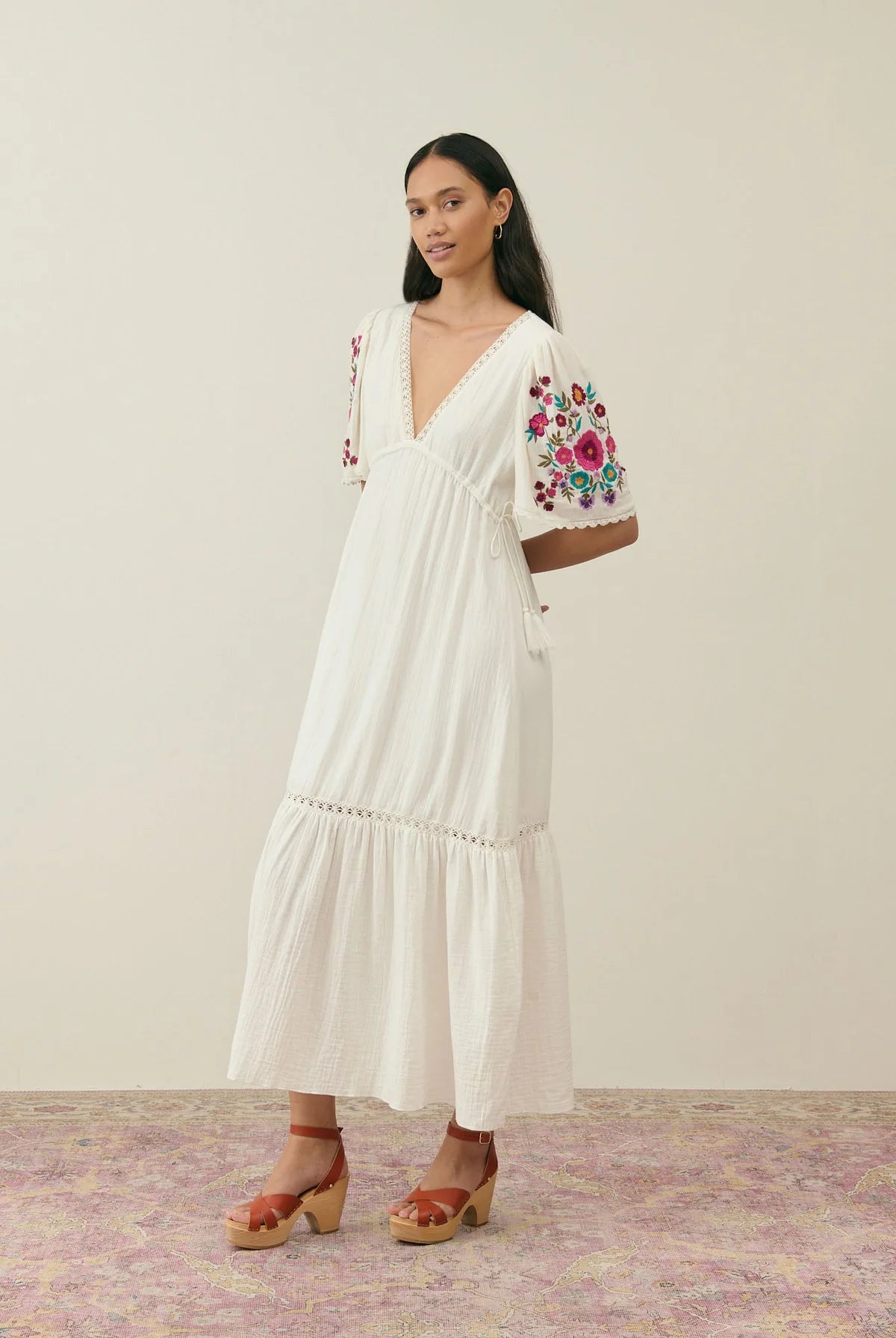 Balina Dress Double Gauze Cream - Louise Misha