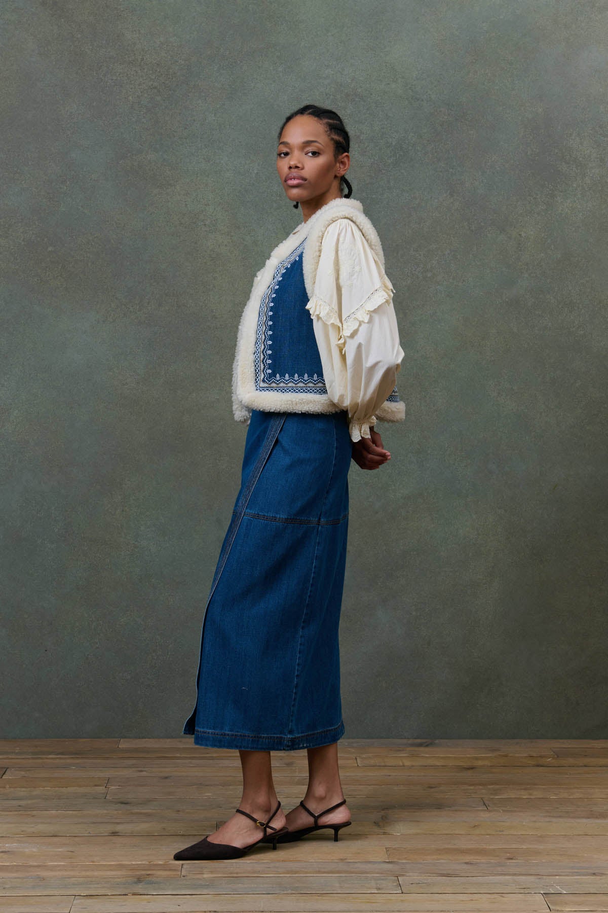 Reversible Vest Figara Stone Blue - Louise Misha