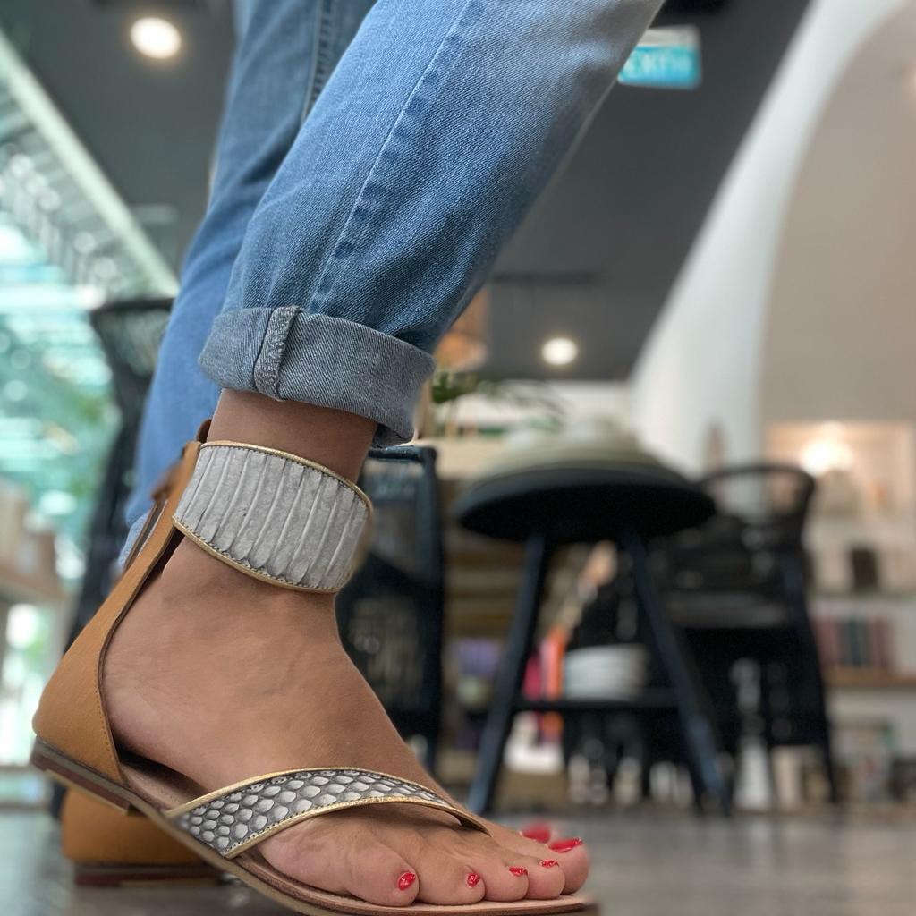 Farah Flat Gladiator Sandal Natural