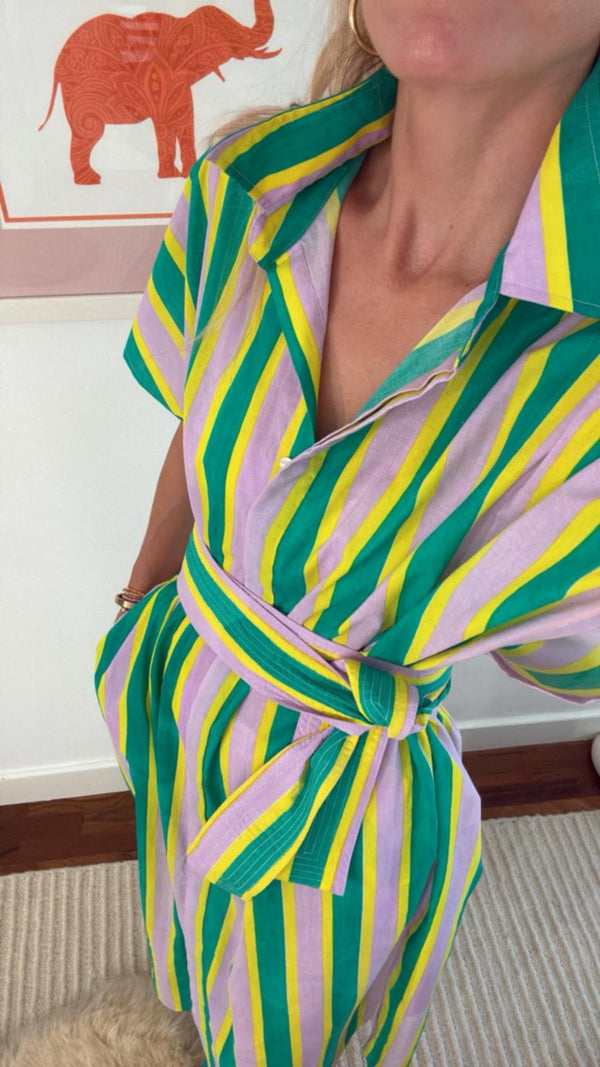 Candy Stripe Shirt Dress