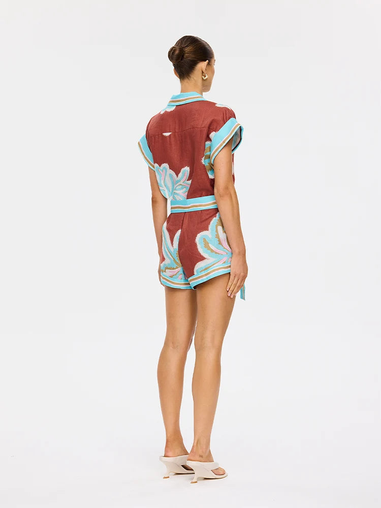 Enzo Playsuit Maroon