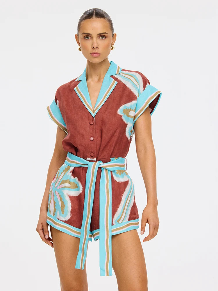 Enzo Playsuit Maroon
