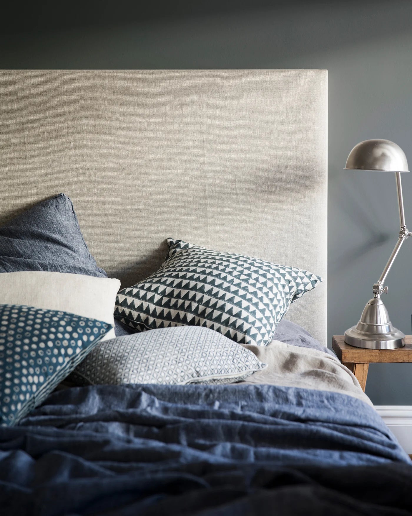 Pyramids Slate Linen Cushion 50x50cm