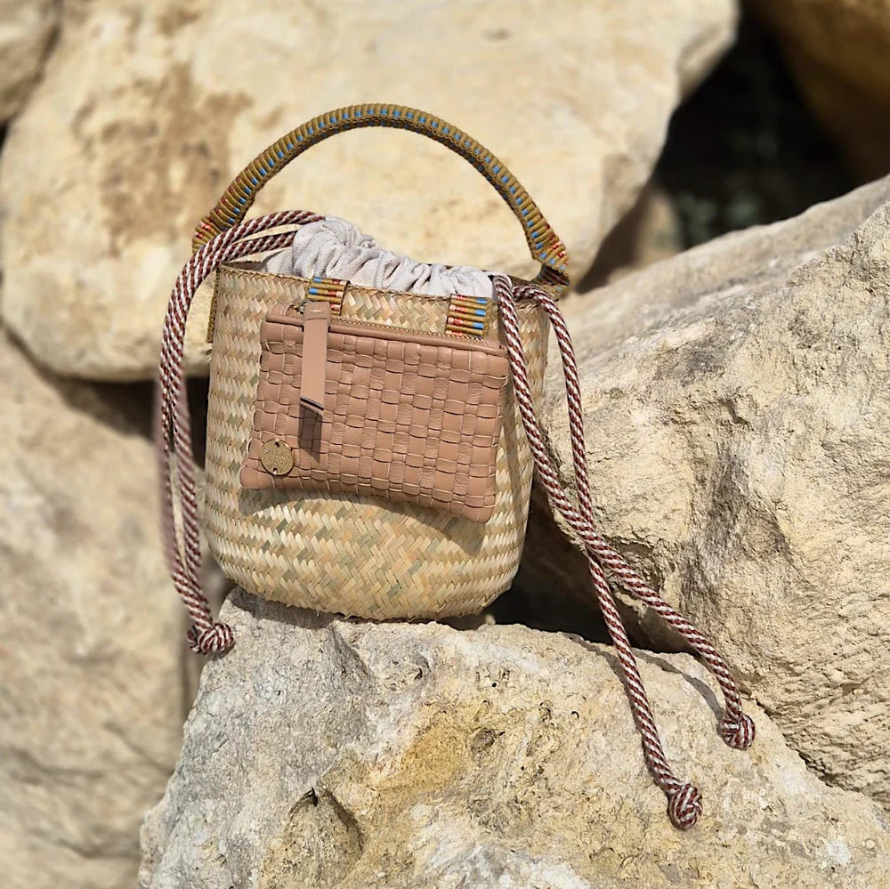 Libur Handheld Bucket Bag Copper Stripe