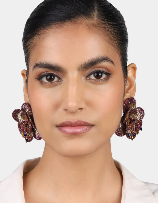 Camelia Earrings Plum