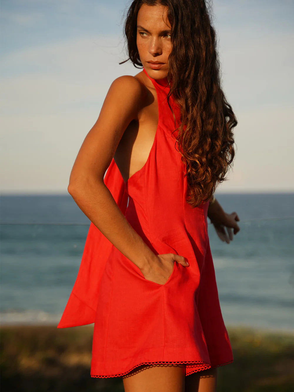 Maxine Playsuit Red