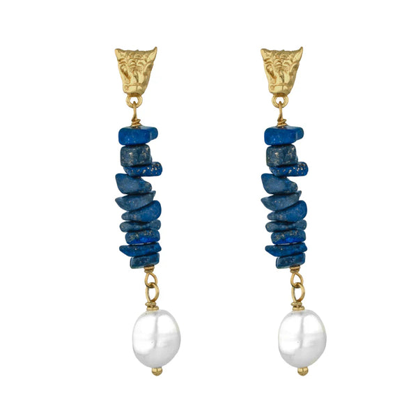 Dietrich Earrings in Lapis Lazuli - Cleopatra's Bling