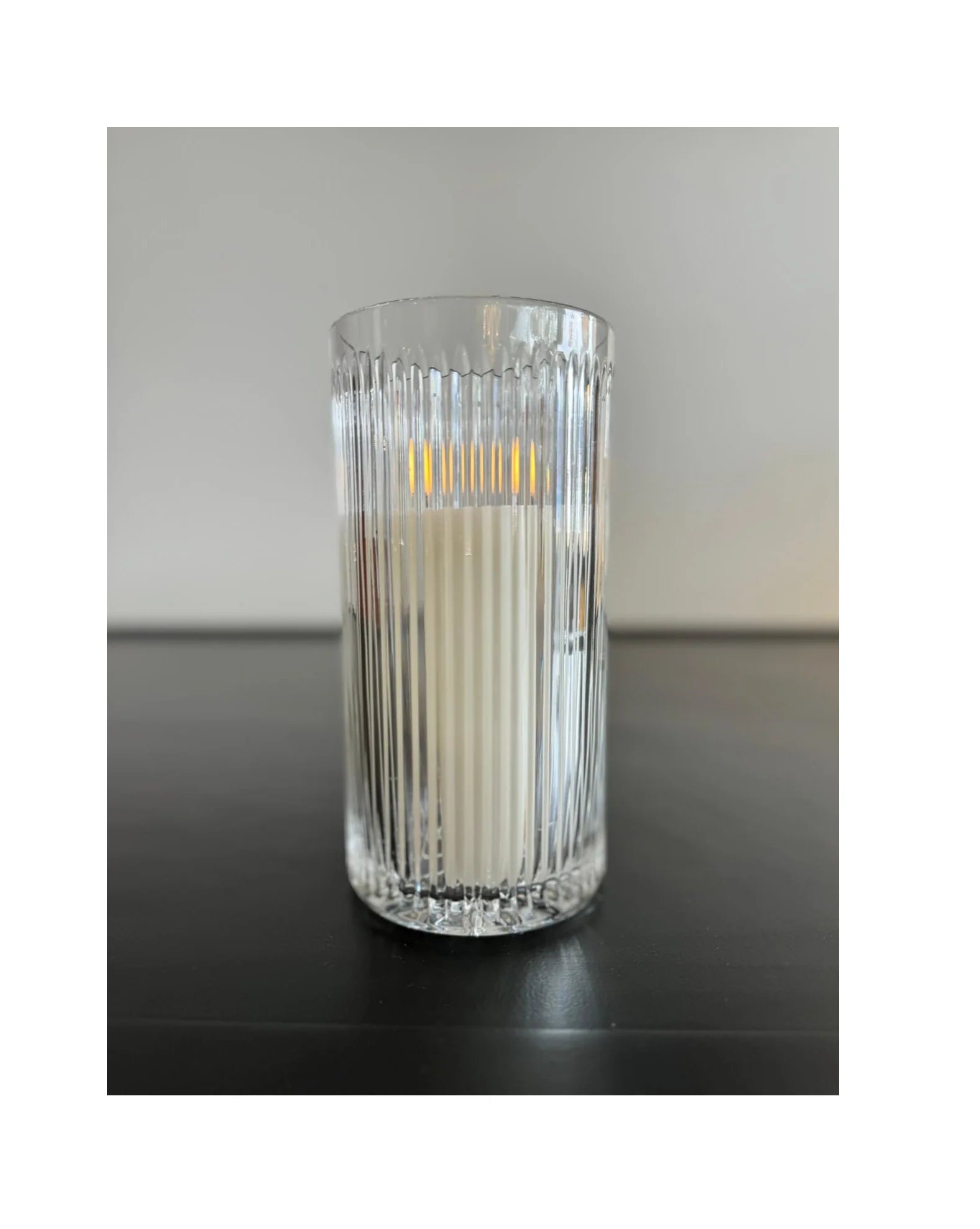 Crystal Hand Crafted Cut Vase/hurricane 23cm