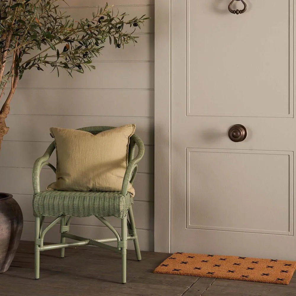 Cross Coir Doormat with Vinyl Backing