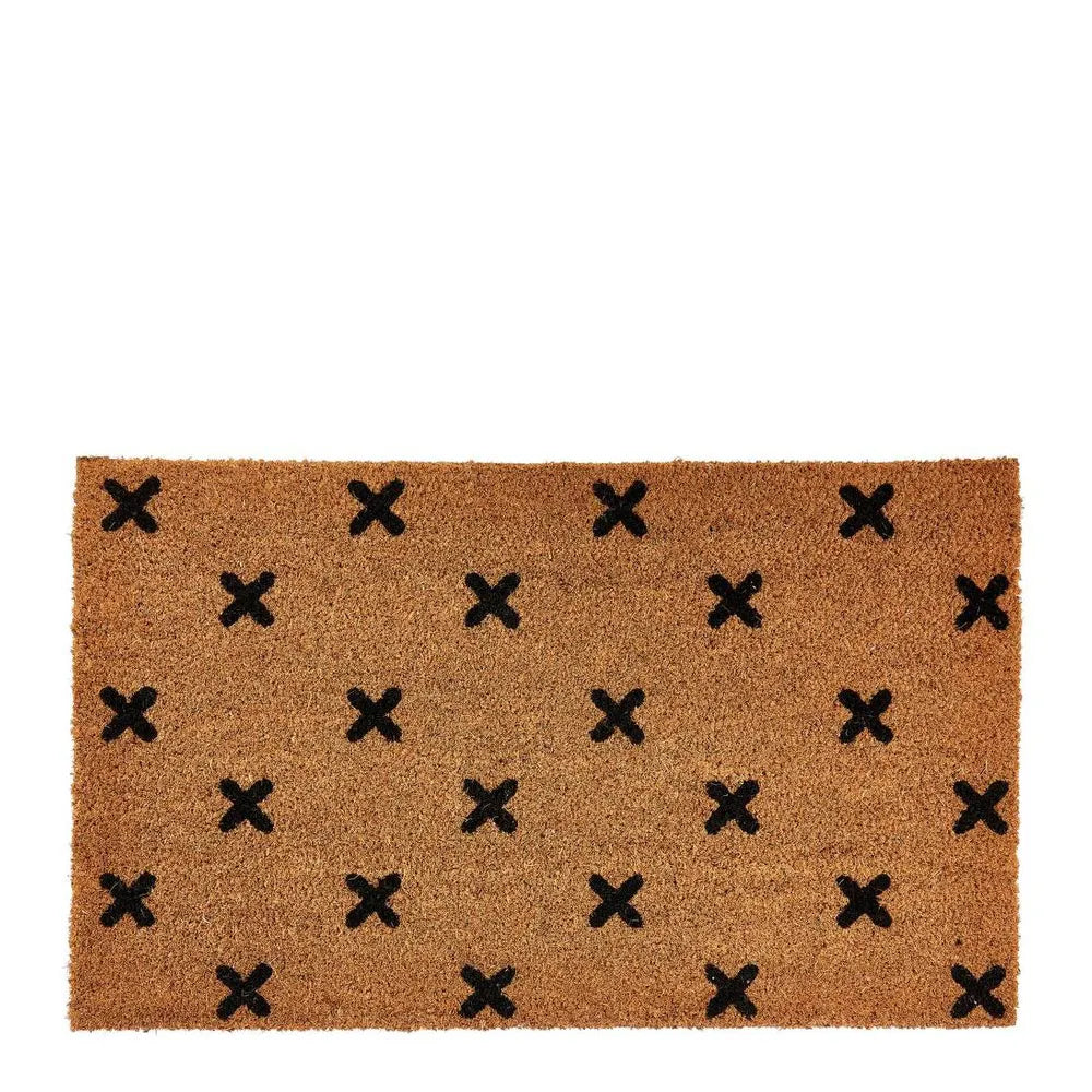 Cross Coir Doormat with Vinyl Backing