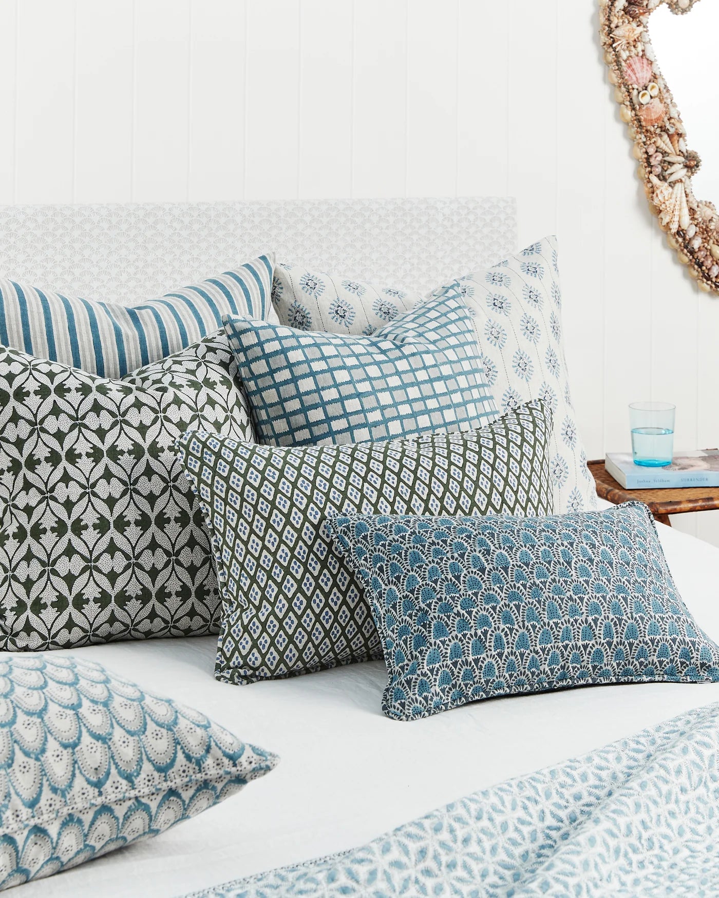Bombay Azure Linen Cushion 55x55cm