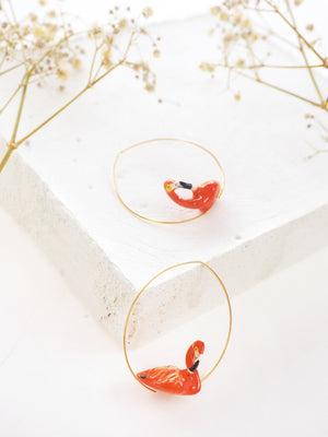 Flamingo with Baby Earrings - Nach
