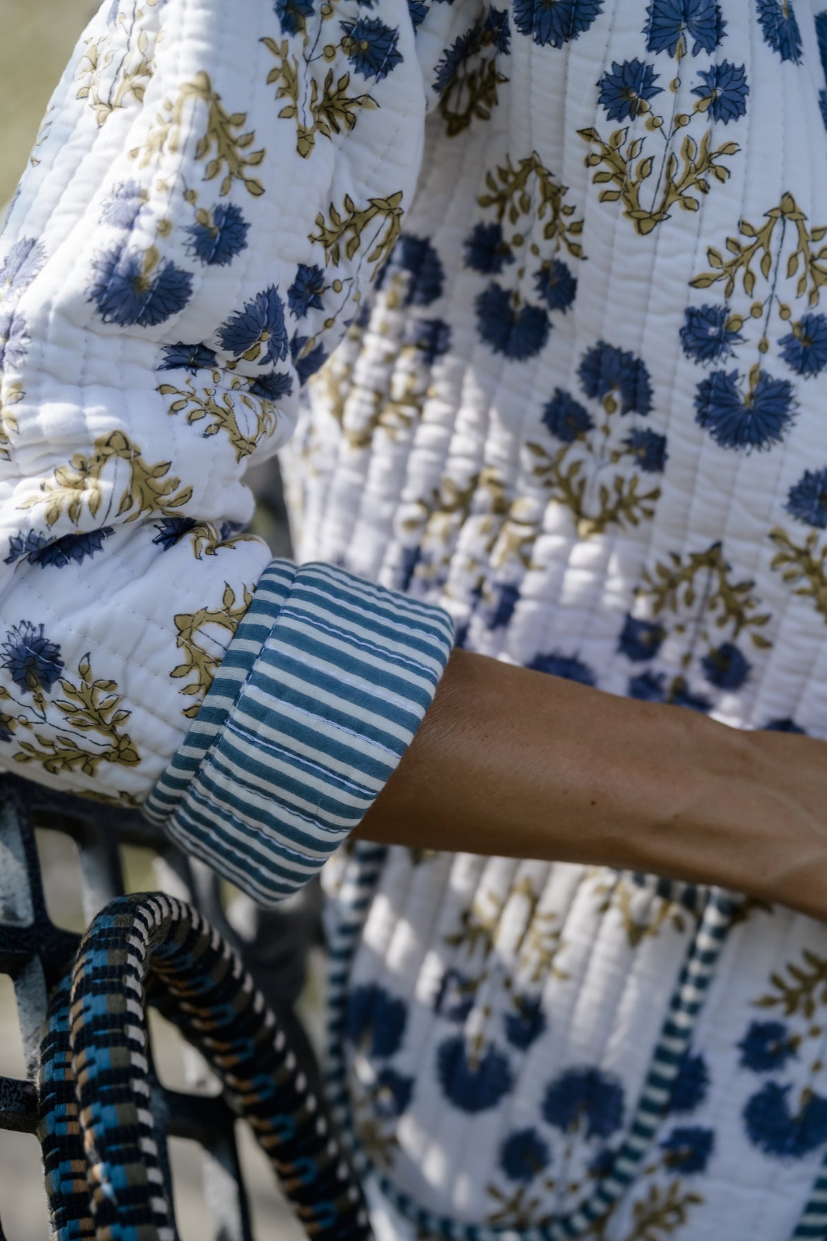 Dimitri Quilted Jacket Indigo Bloom