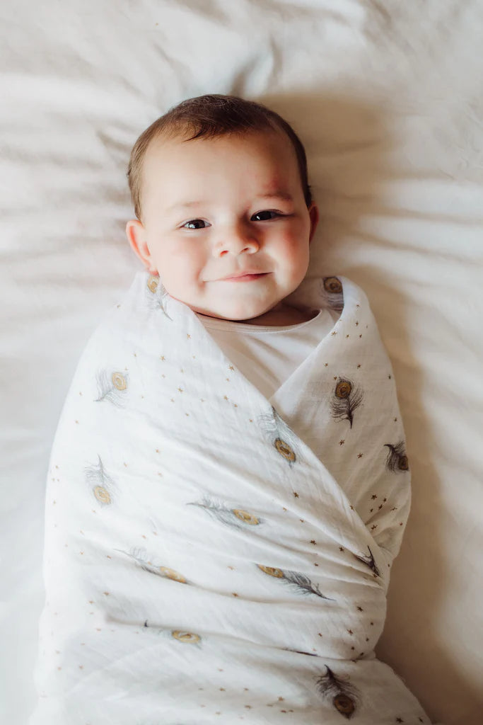 Organic Swaddle Magical Feathers - Malabar Baby