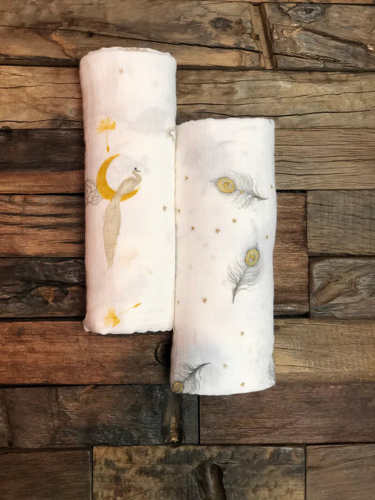 Organic Swaddle Magical Feathers - Malabar Baby