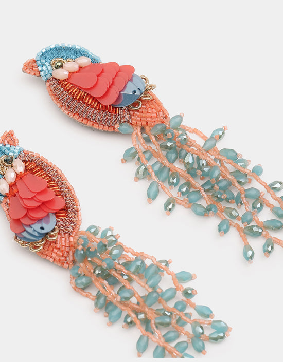 Kingfisher Earrings Pink Turquoise