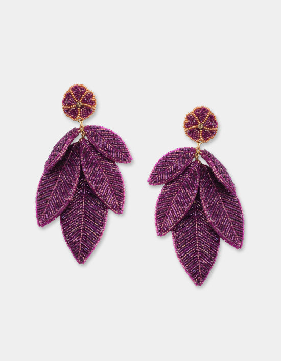 Leaf Earrings - Olivia Dar