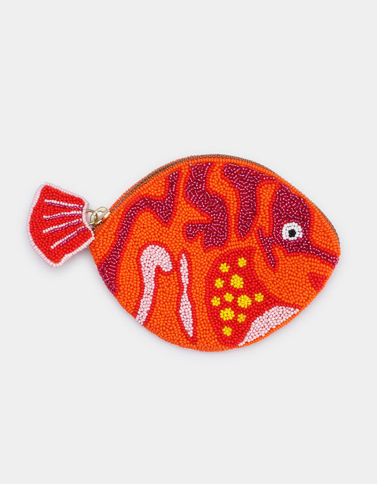 Mandarin Fish Coin Purse Fuchsia- Olivia Dar