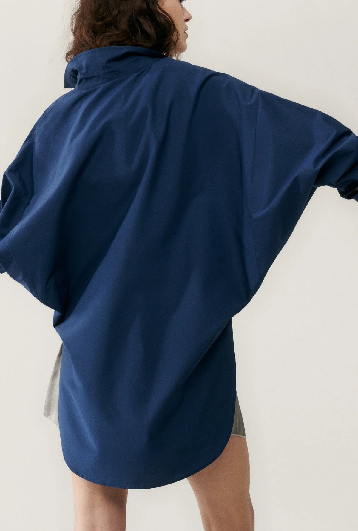 Cotton Silk Round Shirt Midnight