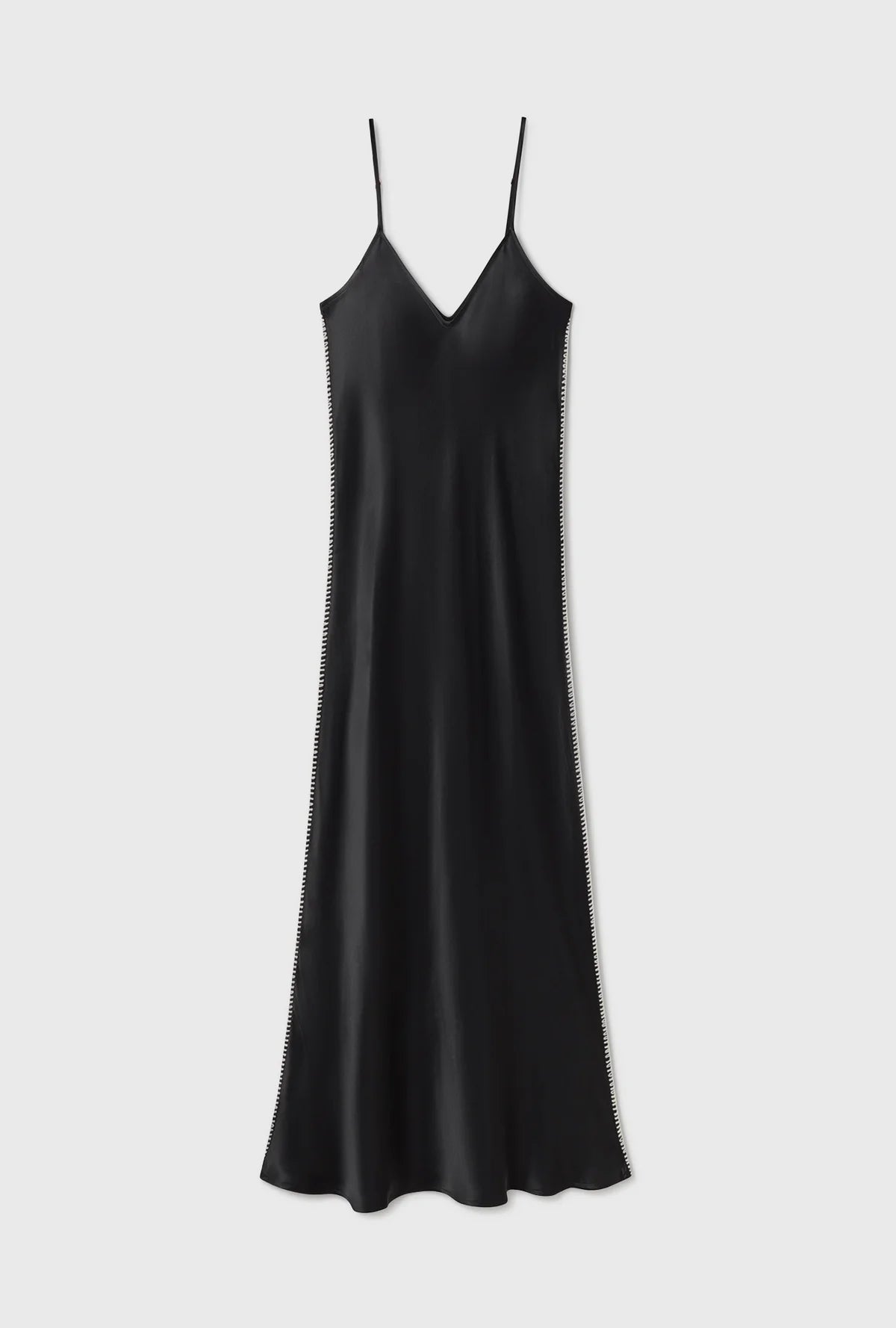 90s Slip Dress Blanket Stitch Black