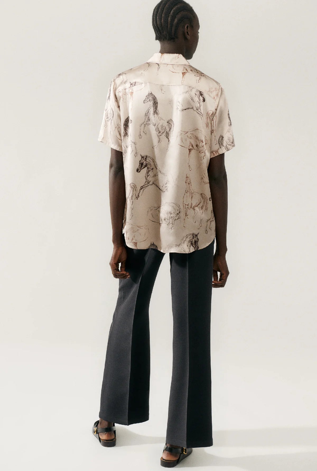 Short Sleeve Boyfriend Shirt Wild Horses