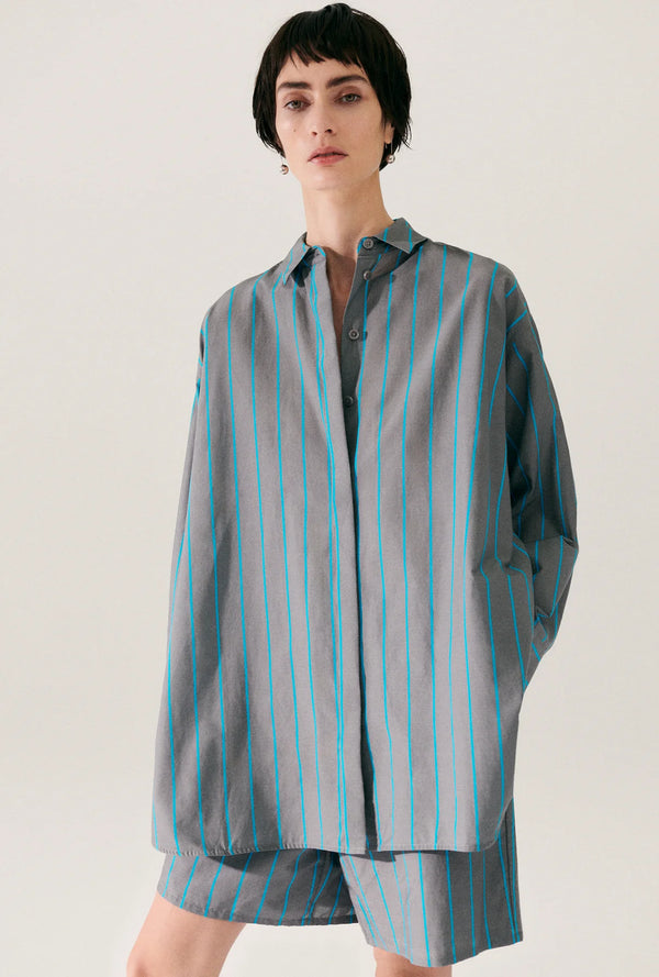 Silk Laundry  Oxygen Stripe Morning Shirt 