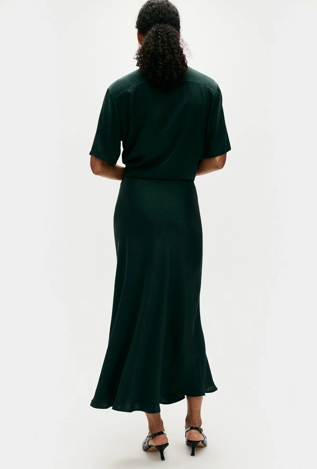Long Bias Cut Skirt Scarab