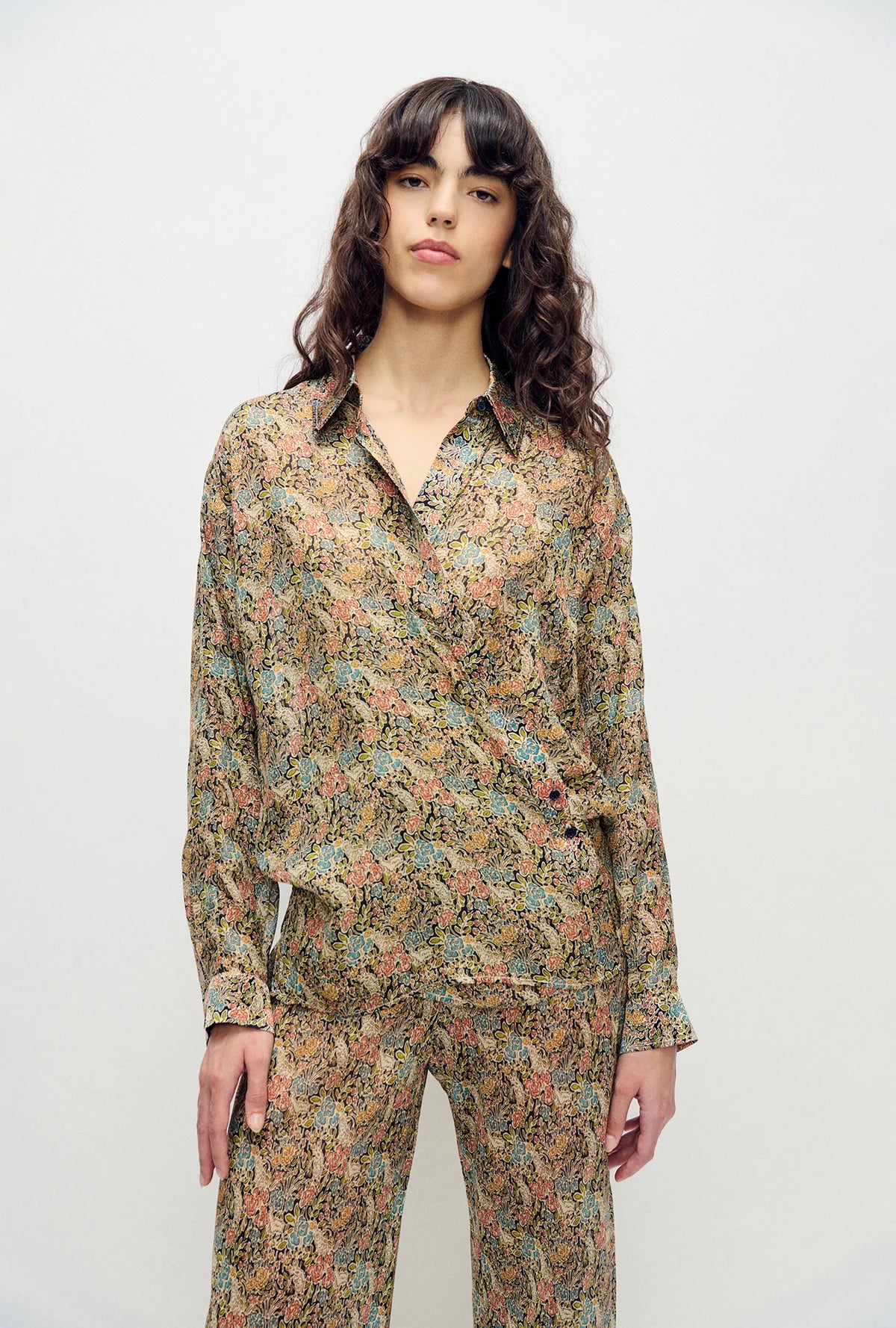 Chiffon Crossover Shirt Sugar Floral