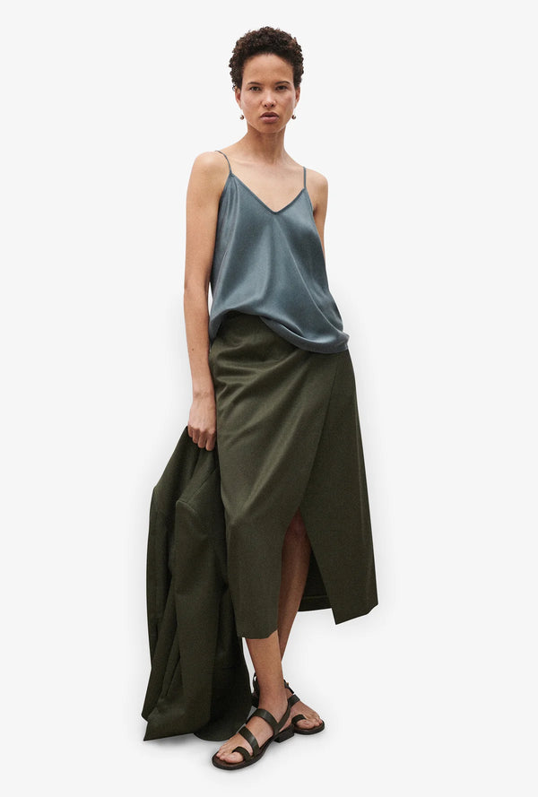 Bias Cut Cami Slate - Silk Laundry