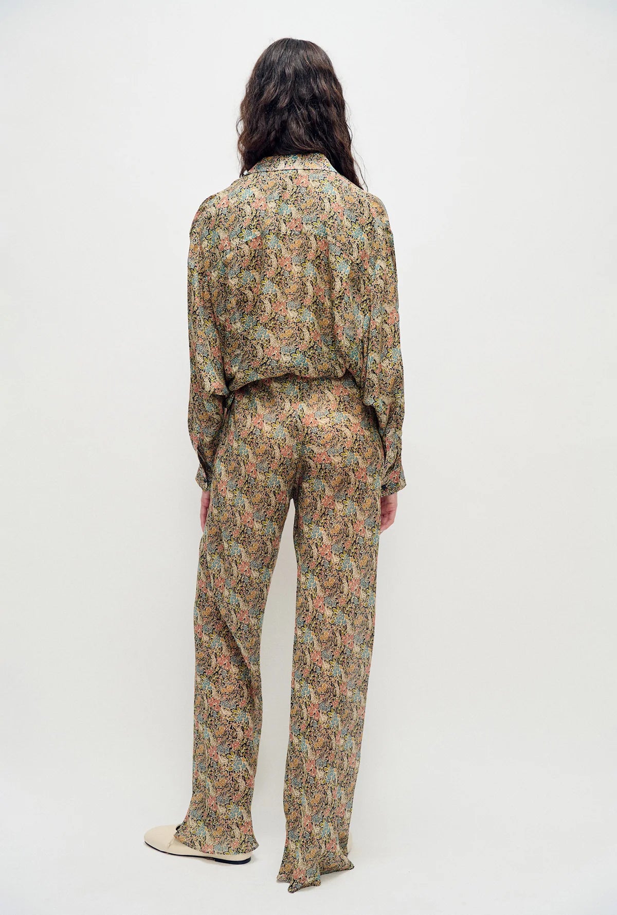 Chiffon Bias Cut Pants Sugar Floral