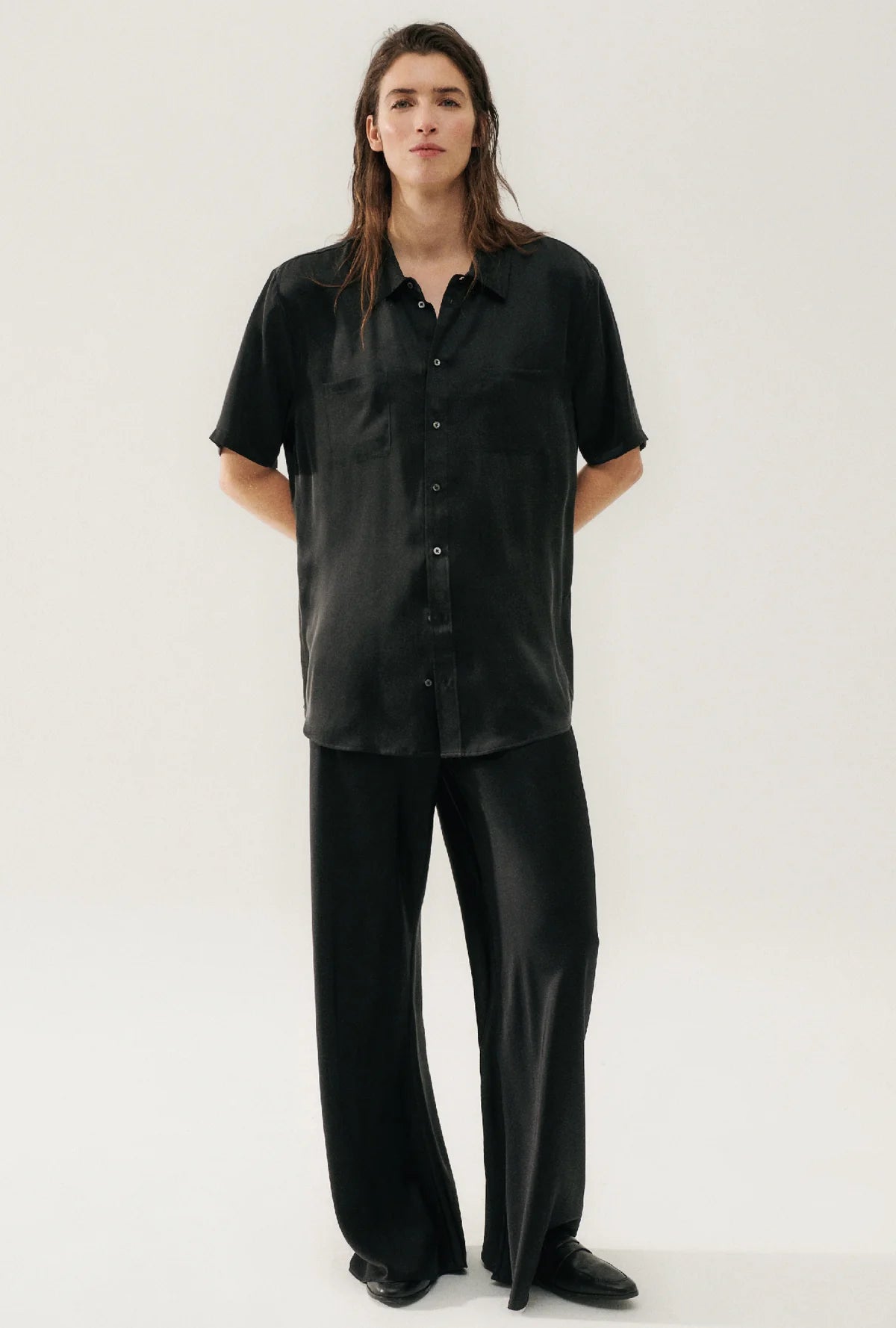 Bias Cut Pants Black - Silk Laundry